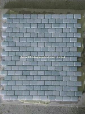 China Light Gray Green Marble Mosaic Tiles 1.25*2.5cm for sale