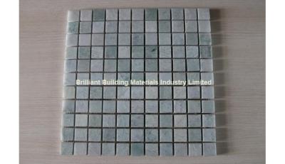 China Light Gray Green Marble Mosaic Tiles 2.5*2.5cm for sale