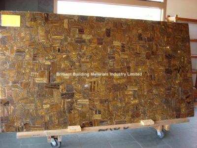 China Brown Iron Tiger Eyes Slab panel for sale