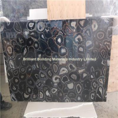 China Semiprecious Stone Black Agate Slab for sale