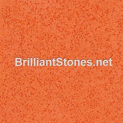 China Orange Red Quartz Stone, Model 8029 Lucky Orange, Belongs Artificial Stone, Various Sizes for sale