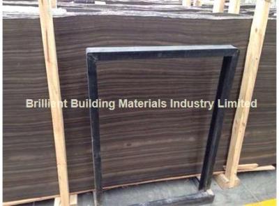 China Brown Wooden Veins Marble Slab(Vein Cut) for sale