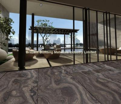 China Brown Wooden Veins Marble Floor Tiles(Cross Cut) for sale