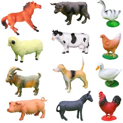 China Animal Farm Play Simulation Toys Model Chicken Duck Goose Children's Toys PVC Ranch Animal Plastic Ornaments Model for sale