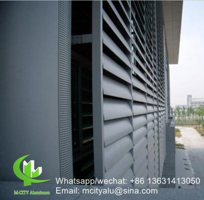 China Powder Coated   Aluminum Airfoil Louvers ,  200mm  250mm Vertical Metal Louvers for sale