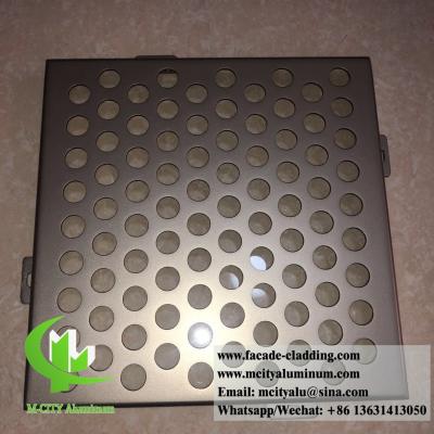 China Perforated Aluminum panels for building skin facade cladding PVDF metallic color for sale