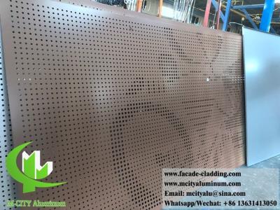 China Perforated Architectural Aluminum Facade Panels Brown Color Metal Sheet for sale