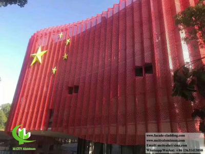 China El aluminio sólido del metal de la hoja de aluminio perforada de la fachada artesona el color rojo PVDF de 3m m en venta