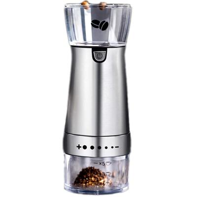 China Who respects the environment. USB Rechargeable Portable Easy Electric Handheld Coffee Grinder Burr Grinder with Adjustable 5 Cup Coarseness Grind Settings Silver for sale