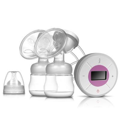 China Silicon 150ML*2 Pumps Strong Quiet Milk Pump Double Suction Electric Nursing Rechargeable Breast Pump With Screen for sale