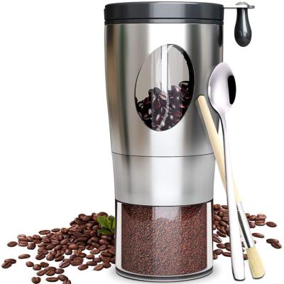 China Portable Stainless Steel Car Coffee Bean Hand Milling Machine Manual Burr Coffee Grinder With Adjustable Ceramic Arrangements for sale