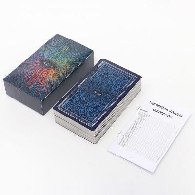 China Factory Wholesale 12*7cm PRISMA Custom Printing Tarot Cards Entertaiment Playing Cards With Guide Oracle Cards For Game for sale