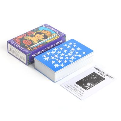 China Entertaiment Game Cards Factory High Quality Customize 12*7cm Morgan Greer Tarot Card Divination With Guide For Game for sale