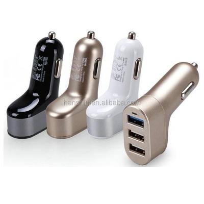 China New new china-chic model! 12V 5.1A 3 Port Multifunctional Car Charger Adapter Car Charger for sale