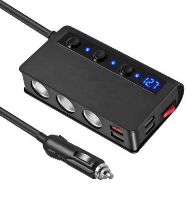 China New China-chic Top Selling TR24 QC3.0 Munti-funcation 180W Portable Power 3socket 4 USB Ports Cigretter Lighter Car Adapter for sale