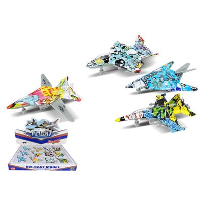 China Factory Price 1:180 Diecast Toy QTOYS Pull Back Flat Model Toys Die Cast Metal Airplane 4pcs In Display Box for sale