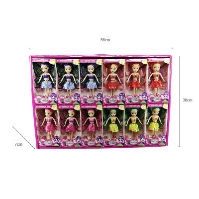 China Sweetly Most Popular Custom Fashion 7.5 Inch Lovely Fairy Plastic Girl Doll Princess Toys 24pcs Packed In One Box for sale