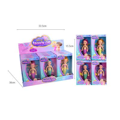 China Mini Sweet Fashion Dolls 6 Inch Mermaid Gift Toys In Display Box Doll Packing Set for sale