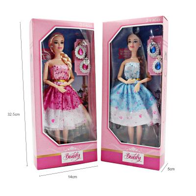 China Beautiful 11 ​​inch girl fashion costume soft high quality doll with earring packed in box for sale