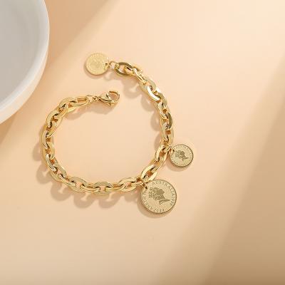 中国 New Fashion Metal Chain Bracelet Stainless Steel Chain Charm Bracelet for Women 販売のため