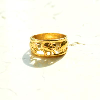 China Latest Stainless steel Men Women Unisex Elephant Ring Gold Plated Ring For Men zu verkaufen