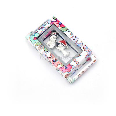 Cina fancy floating glass locket pendant the illusionist square locket in vendita