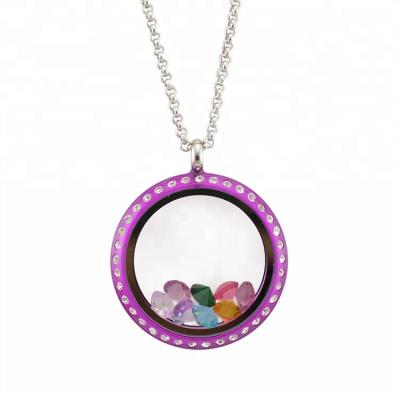 China 30mm round shape screw open acrylic Floating Locket pendant , plastic eco-friendly lockets for sale