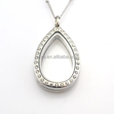 China Hot sale floating charms living teardrop locket for christmas gift for sale