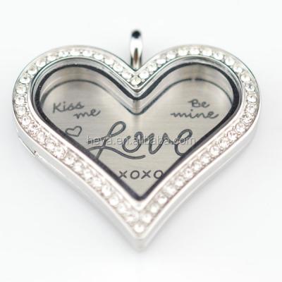 China New design heart shape silver stainless steel photo locket pendants for sale