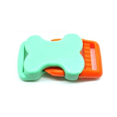 China Reflective OEM ODM Accept Bone Form Plastic Side Release Buckle For Pet Collar Dog Harness Jacket Accessories for sale