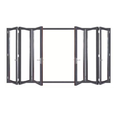 China Sound Insulation Customized Waterproof Exterior Aluminum Glass Sliding Bi Folding Door for sale