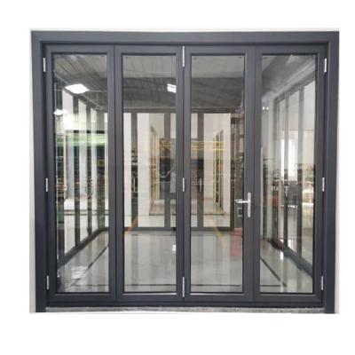 China Heat Insulation Aluminum Patio Bifold Doors Swing Glass Sliding Folding Door for sale