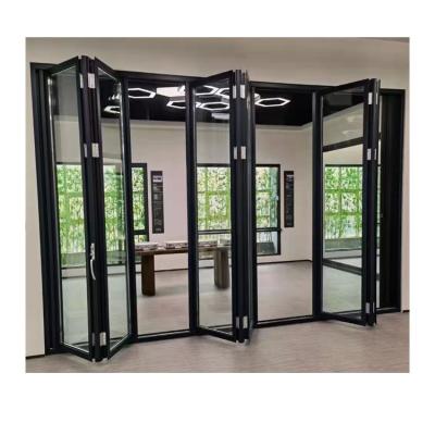 China Outswing Aluminum Bifold Doors Heat Insulation Glass Patio Sliding Folding Door for sale