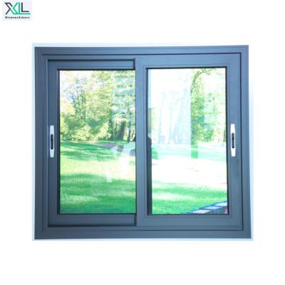 China Double Screen House Windows Aluminum Frame Folding Glass Sliding Window for sale