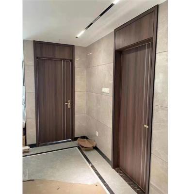 China Simple minimalist door design wooden sound insulation style internal wooden door painting solid wood interior door for sale