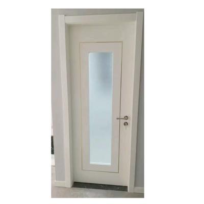 China Sound Insulation Internal Wooden Door Painting Interior Door Solid Wood Double Swing Glass Wooden Door for sale