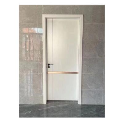 China Simple minimalist door design wooden sound insulation style internal wooden door painting solid wood interior door for sale