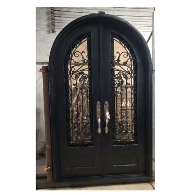 China High Quality Hot Galvanized Wrought Iron Front Door Metal Security Double Doors Modern Exterior Custom Made Anti-theft Security For Home for sale