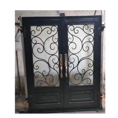 China High Quality Hot Dip Galvanized Modern French Style Home Customized Thermal Steel Anti Theft Wrought Iron Grille Window Patio Doors for sale