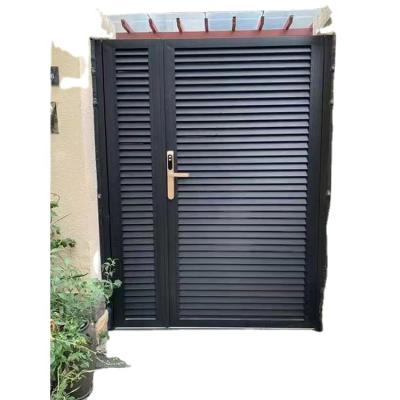 China Custom Made Modern Exterior Double Door Security Metal Front Door Wrought Iron Front Door Anti-theft Security For Home for sale