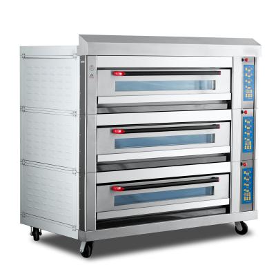 China Bandejas 380V 50Hz 19.8KW de la cubierta 6 del horno 3 de la pizza que cuecen eléctrica en venta