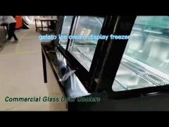 Display Commercial Glass Door Coolers Stainless Steel R404a For Ice Cream