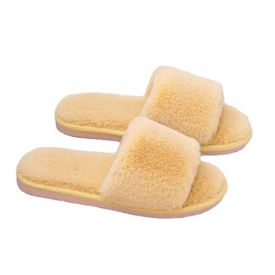 China Wholesale Fashion Trend Ladies Slippers Autumn Plush Ladies Candy One Word Furry Trend for sale