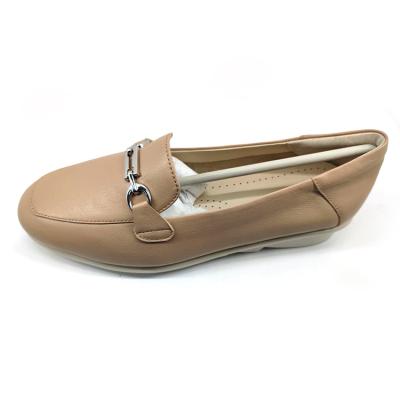 China Buckle Flat Leather Cowhide Tour N Point Summer Flats Leather Slip On Shoes For Women for sale