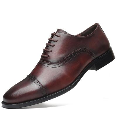 China Anti-Smell Men's Formal Shoes Business Occasion Brogue Genuine Leather Men's Stylish Shoes for sale