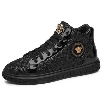 China New Designs Trend 2021 Fashion Excellent European Style Men's Black Board Sneakers for sale