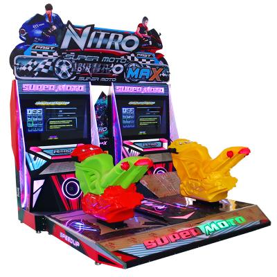 China Material+Acrylic 2 Players Motor Racing Game Machine Arcade Game Machine Motorcycle Simulator Arcade Motor Racing Car Coin Operated Game Machine for sale