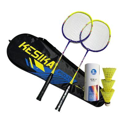 China Eastic & Durable Custom Logo Outdoor Indoor Games Aluminum Alloy Badminton Rackets Set for sale