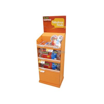 China Supermarket store paper material cardboard floor display rack for mobile phone clearwipe for sale