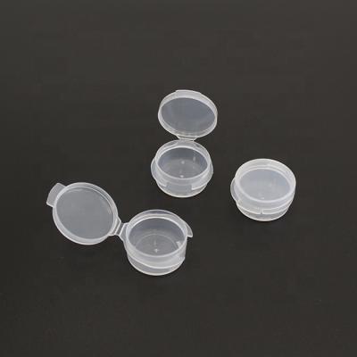 China Cosmetic 5ml 5g Hinged Top PP Flip Top Plastic Jar With Lids for sale